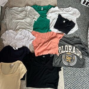 Small- Medium crop shirts (10)